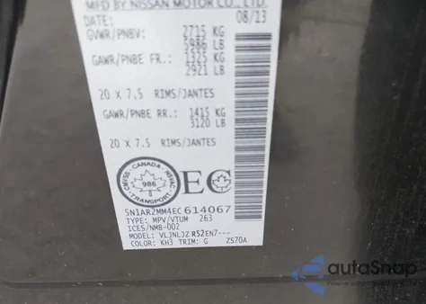 2014 Nissan Pathfinder Platinum/S/Sl/Sv z USA, uszkodzony, nr VIN 5N1AR2MM4EC614067